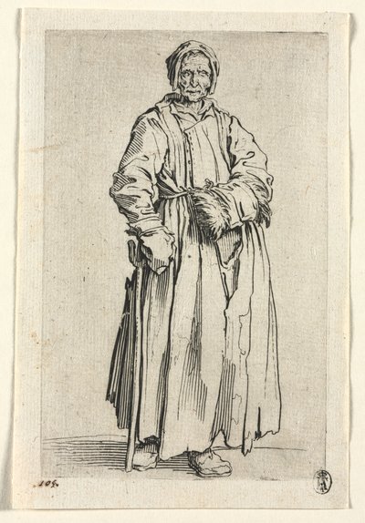 Die Bettler: Einäugige Frau, ca. 1623 von Jacques Callot