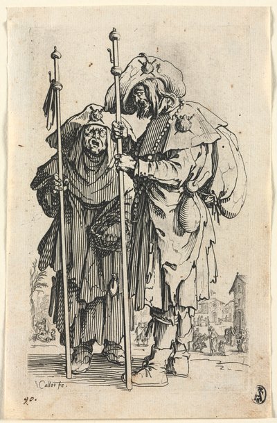 Die Bettler: Die zwei Pilger von Jacques Callot