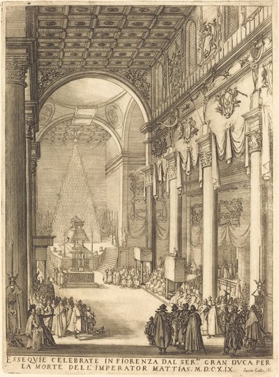 Der Katafalk des Kaisers Matthias von Jacques Callot