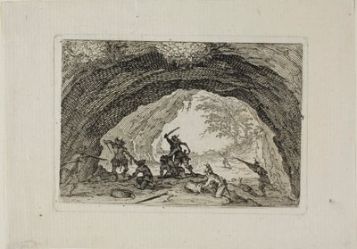 Die Räuberhöhle, aus Die Launen von Jacques Callot