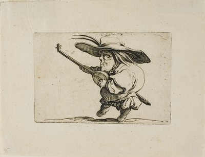 Der Lautenspieler, aus Varie Figure Gobbi von Jacques Callot