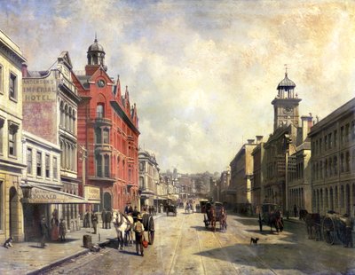 Ansicht der Queen Street, Auckland von Jacques Carabain
