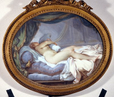 Frau, die ein Kissen drückt. Jacques Charlier von Jacques Charlier