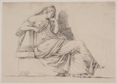 Allegorie. Trauernde Frauenfigur von Jacques Francois Joseph Saly