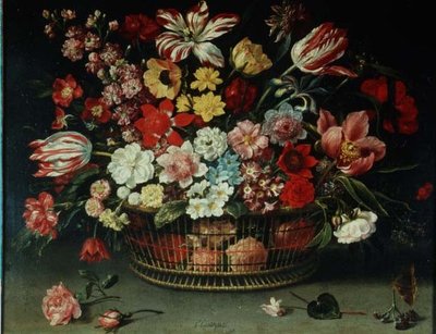 Ein Korb mit Blumen von Jacques Linard