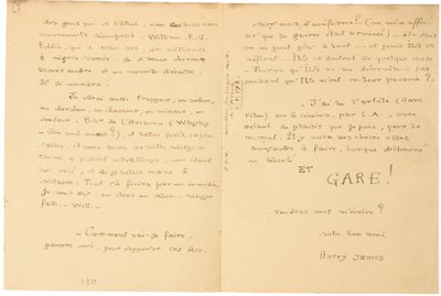 Autographen-Kriegsbrief von Jacques Vache