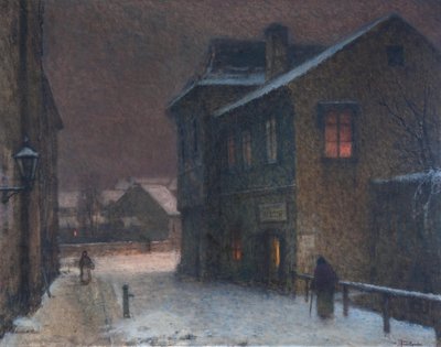 Straße im Schnee, 1907-1909 von Jakub Schikaneder