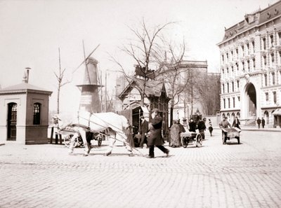 Mann mit Pferd, Rotterdam, 1898 von James Batkin