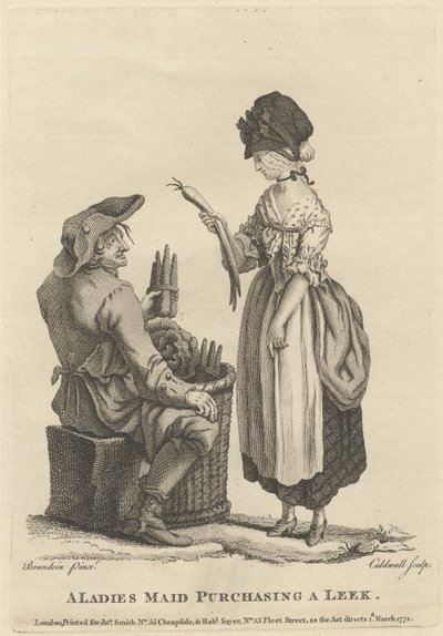 Eine Zofe kauft einen Lauch von James Caldwall