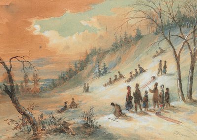 Schlittenfahren auf einem Hügel, in der Nähe von Montreal von James D. Duncan