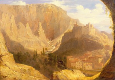 Hügelstadt in Italien, 1831 von James Giles