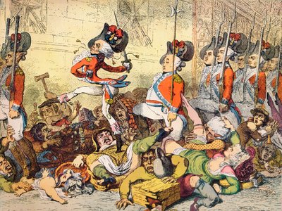 Ein Marsch zur Bank von James Gillray