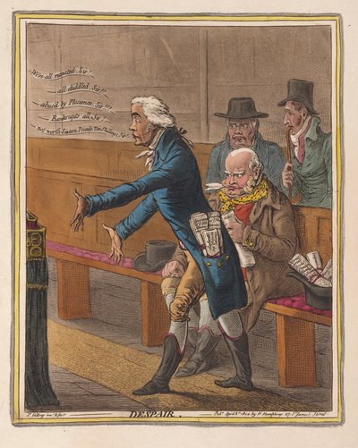 Verzweiflung, veröffentlicht 1802 von James Gillray