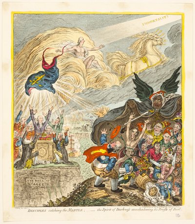 Jünger fangen den Mantel von James Gillray