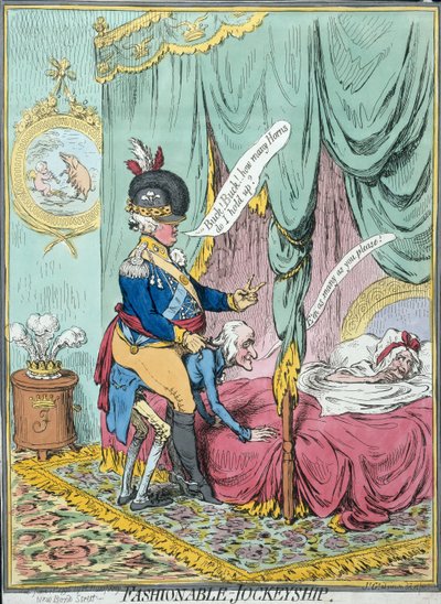 Modisches Jockeytum, veröffentlicht von Hannah Humphrey von James Gillray