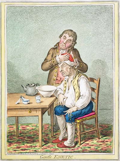 Sanftes Brechmittel, veröffentlicht von Hannah Humphrey, 1804 von James Gillray