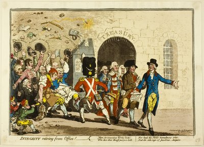 Integrität zieht sich aus dem Amt zurück von James Gillray