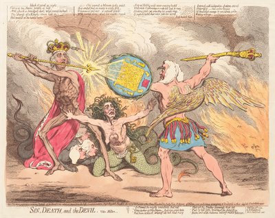 Sünde, Tod und der Teufel, siehe Milton von James Gillray