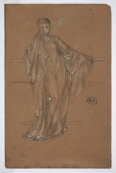 Verhüllte Figur an einem Geländer von James Abbott McNeill Whistler