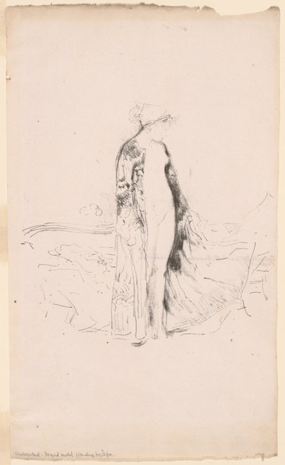 Bekleidetes Modell, stehend neben einem Sofa von James Abbott McNeill Whistler