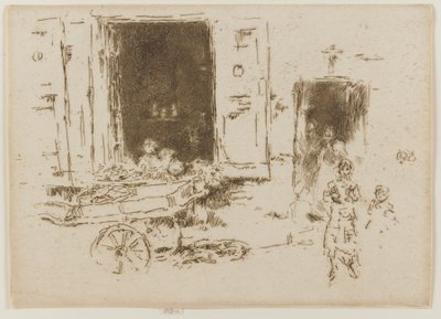 Der Schubkarren - Quartier des Marolles, Brüssel von James Abbott McNeill Whistler