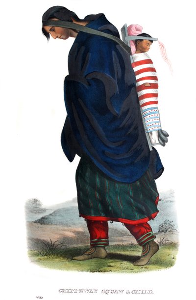 Chippeway (Ojibwe) Frau und Kind von James Otto Lewis