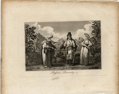 Russische Bauernkleider, um 1775 von James Tookey