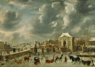 Heiligewegspoort im Winter von Jan Abrahamsz. Beerstraten