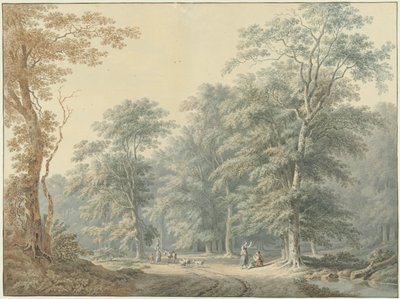 Waldlandschaft mit klassizistischer Staffage von Jan Apeldoorn