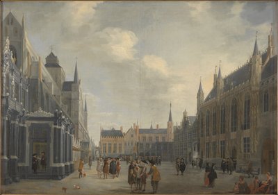 Burgplatz in Brügge, 1672 von Jan Baptist van Meunincxhove