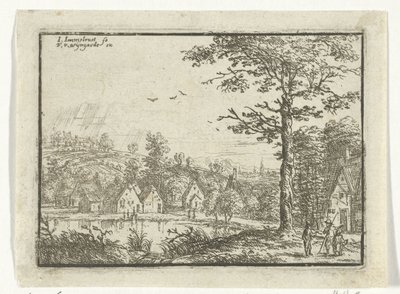 Häuser entlang eines Sees von Jan Carel Immenraet