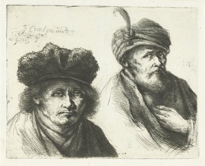 Zwei Männer, mit Hut und Turban von Jan Chalon
