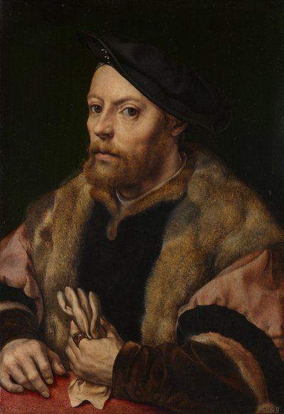 Ein Mann, der einen Handschuh hält, ca. 1532 von Jan Gossaert