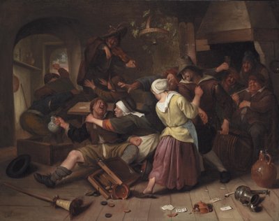 Streitende Spieler, ca. 1665 von Jan Havickszoon Steen