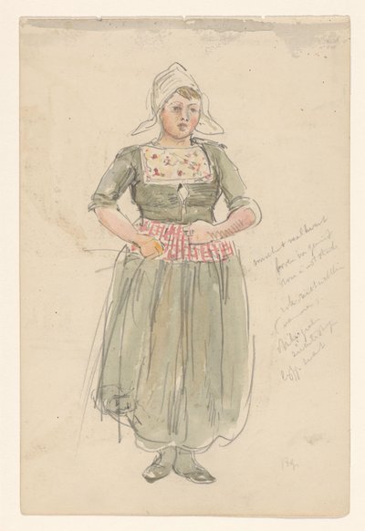 Stehendes Mädchen in Tracht von Jan Hoynck van Papendrecht