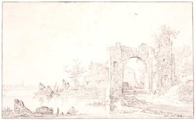 Flusslandschaft mit einer Ruine von Jan Josefsz van Goyen
