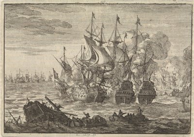 Seeschlacht bei Beachy Head, 1690 von Jan Luyken