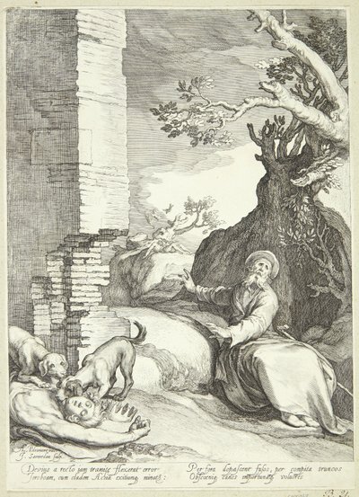 Ahija und Jerobeams Frau von Jan Saenredam