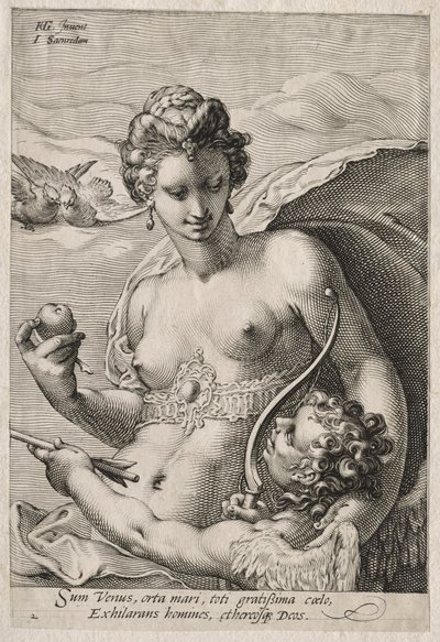 Venus und Amor, ca. 1595 von Jan Saenredam