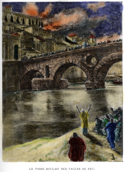 Der Tiber (Tevere) rollte Wellen aus Feuer von Jan Styka