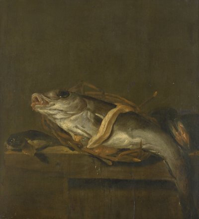 Stillleben mit einem Schellfisch und Knurrhahn von Jan Vonck