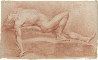 Auf dem Rücken liegender männlicher Akt von Jan Willem Pieneman