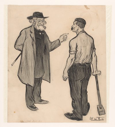 Marxist und Arbeiter von Jan de Waardt (signed by artist)