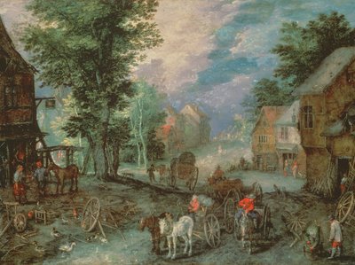 Eingang eines Dorfes von Jan the Elder Brueghel