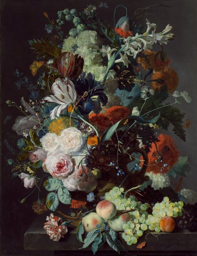 Stillleben mit Blumen und Früchten von Jan van Huysum