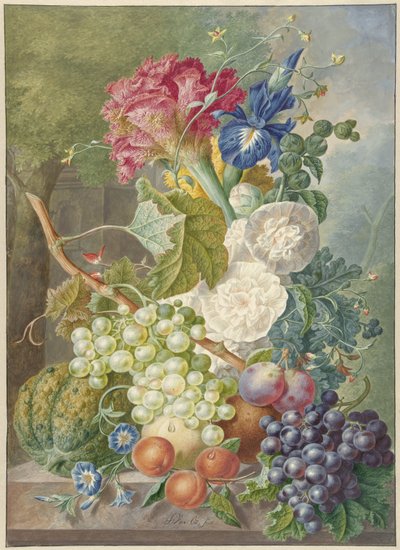 Stillleben mit Blumen und Früchten von Jan van Os