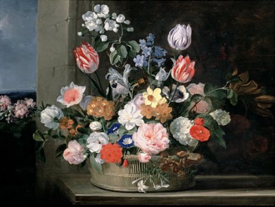 Blumen in einem Korb, 1650-56 von Jan van den Hecke