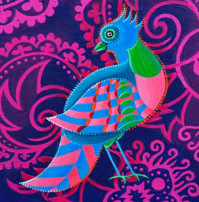 Karierter Vogel von Jane Tattersfield