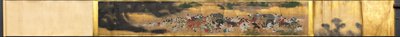 Menschen fliehen vor einem Feuer von Japan, Edo period
