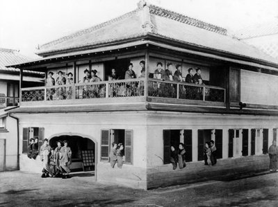 Geisha-Haus, ca. 1860er Jahre von Japanese Photographer